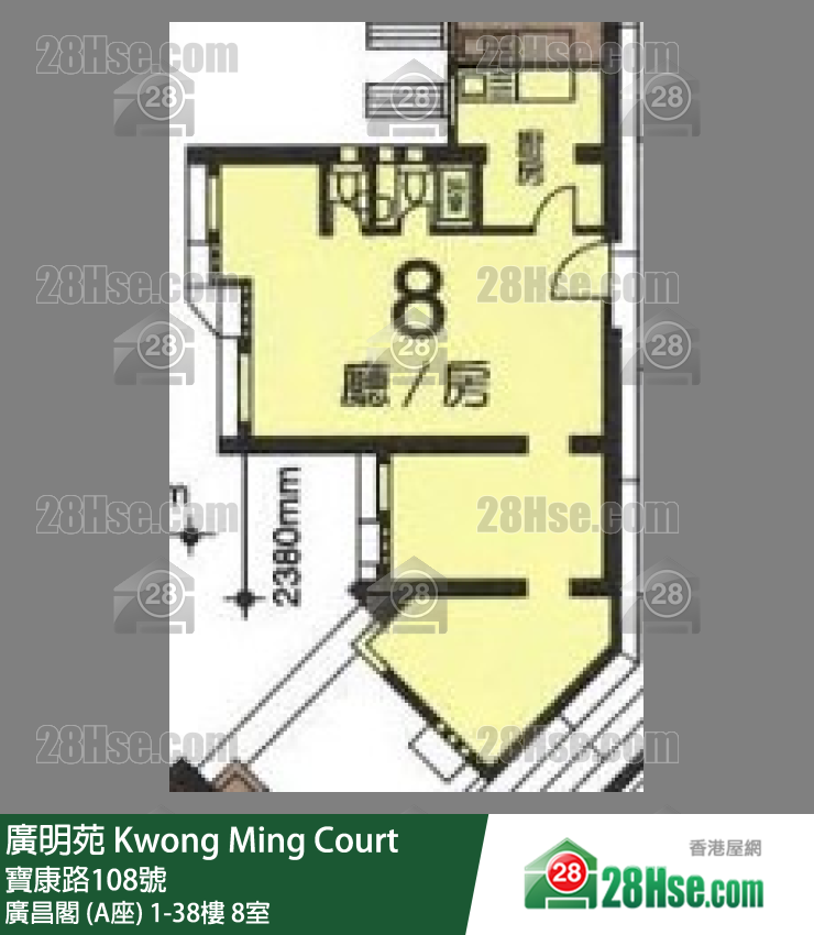 廣明苑 廣昌閣 (A座)3樓 8室 平面圖