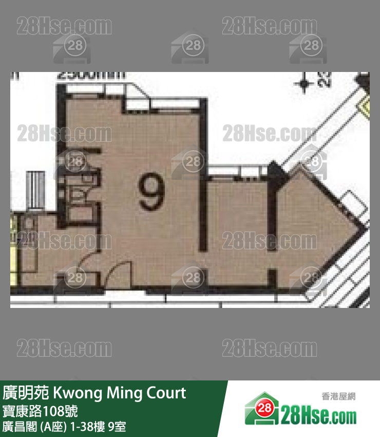 廣明苑 廣昌閣 (A座)1樓 9室 平面圖