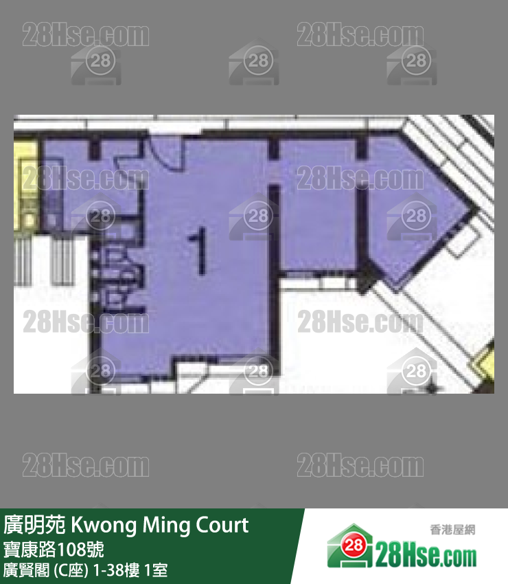 廣明苑 廣賢閣 (C座)12樓 1室 平面圖