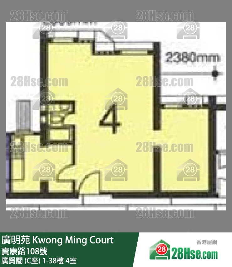 廣明苑 廣賢閣 (C座) 6樓 4室 平面圖