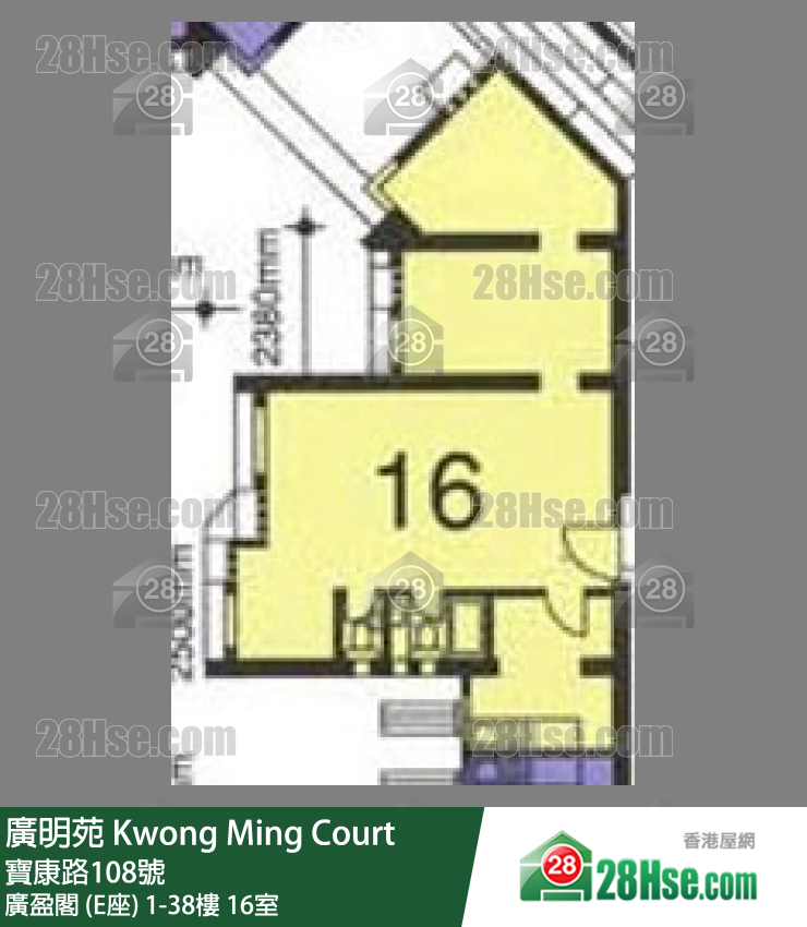 廣明苑 廣盈閣 (E座)10樓 16室 平面圖