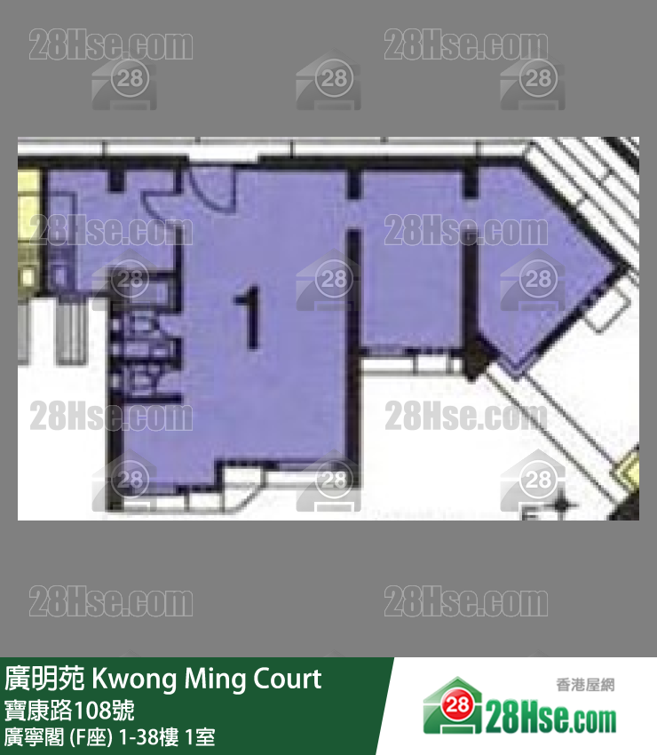 廣明苑 廣寧閣 (F座)23樓 1室 平面圖