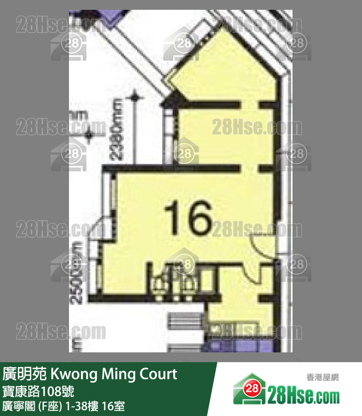 廣明苑 廣寧閣 (F座)19樓 16室 平面圖
