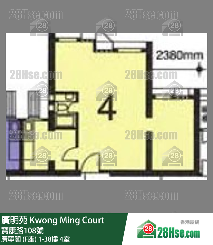 廣明苑 廣寧閣 (F座) 20樓 4室 平面圖