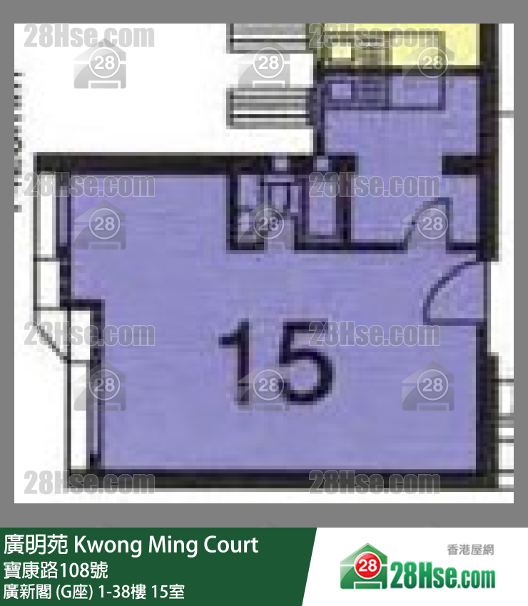 廣明苑 廣新閣 (G座) 35樓 15室 平面圖