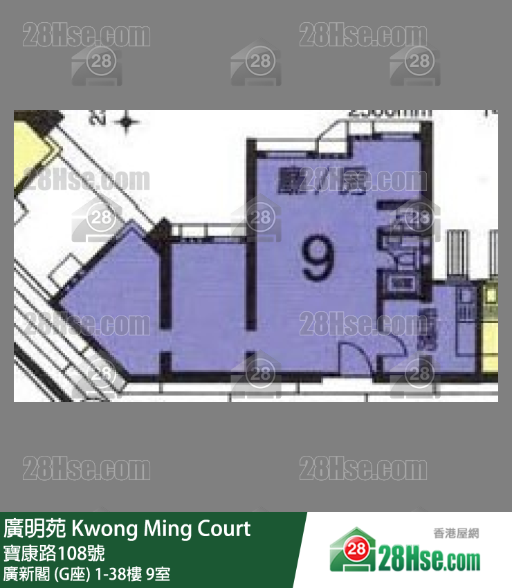 廣明苑 廣新閣 (G座)23樓 9室 平面圖