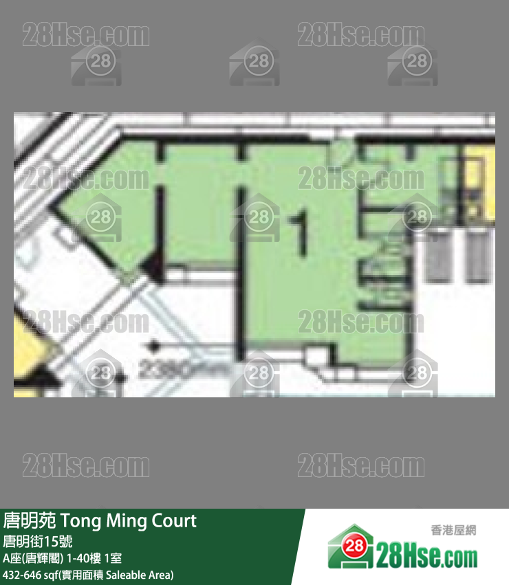 唐明苑 A座(唐輝閣)35樓 1室 平面圖