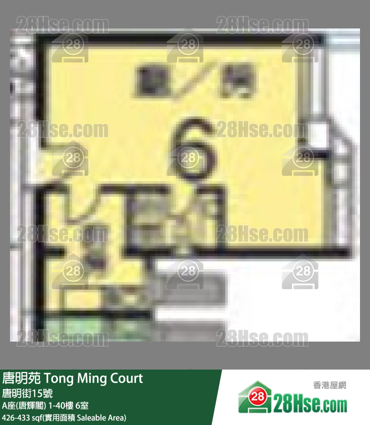 唐明苑 A座(唐輝閣)34樓 6室 平面圖