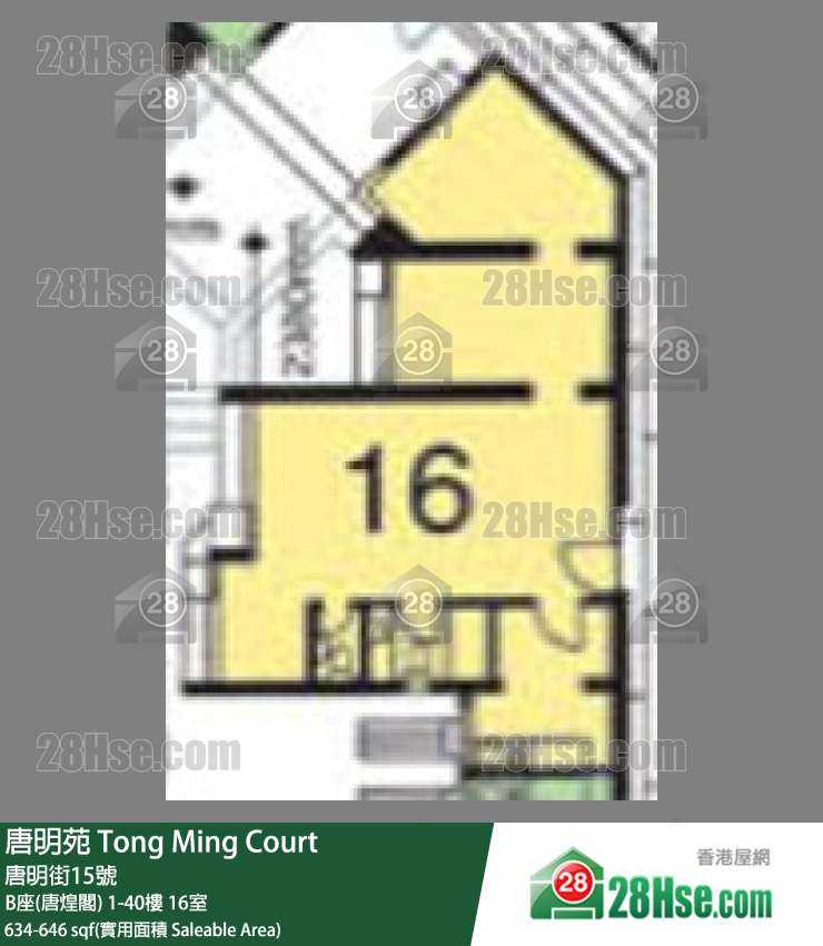 唐明苑 B座(唐煌閣)37樓 16室 平面圖