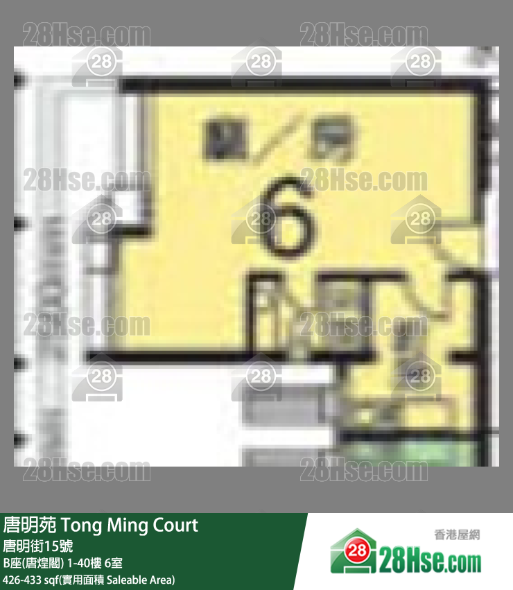 唐明苑 B座(唐煌閣)1樓 6室 平面圖