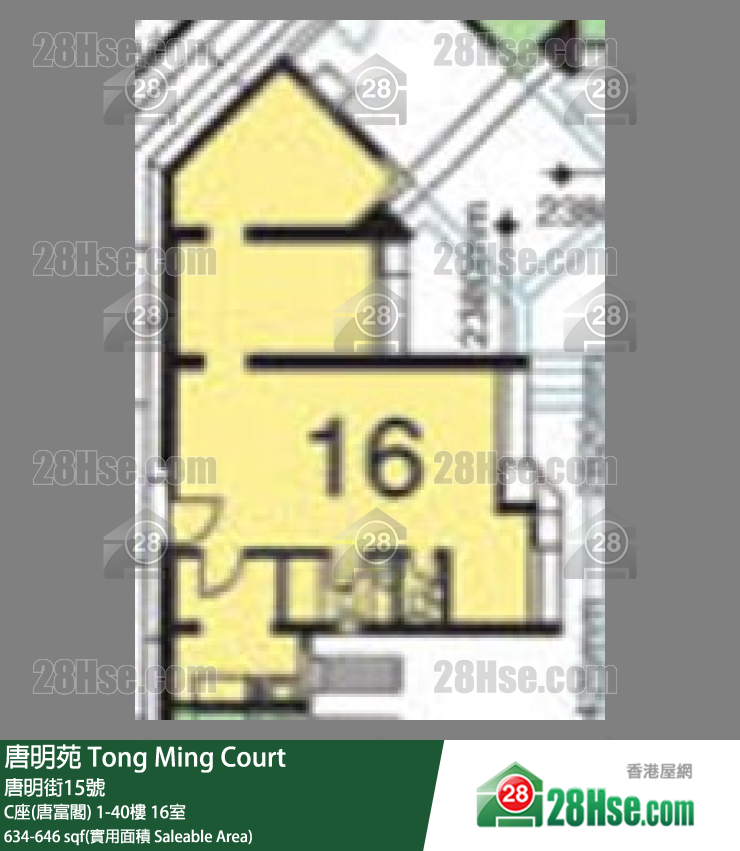 唐明苑 C座(唐富閣)19樓 16室 平面圖