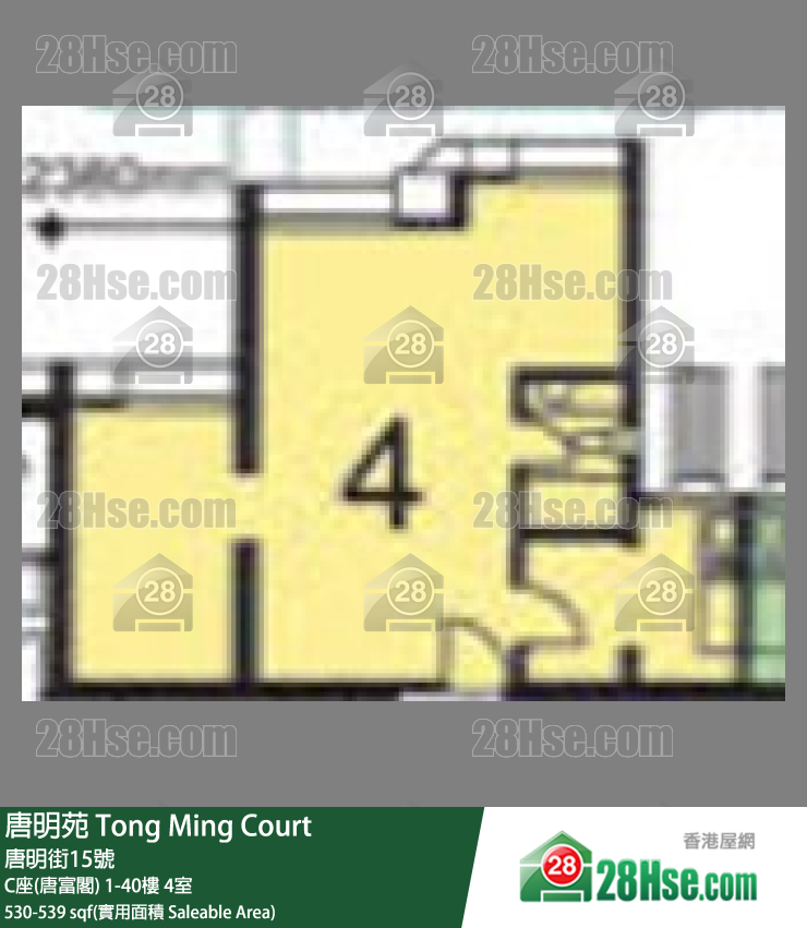 唐明苑 C座(唐富閣)29樓 4室 平面圖