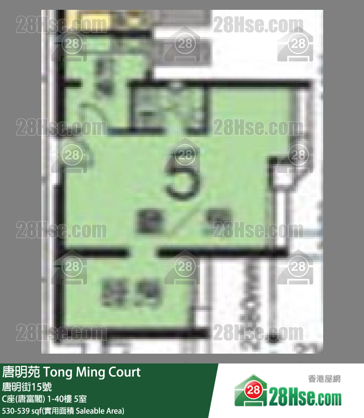 唐明苑 C座(唐富閣)17樓 5室 平面圖