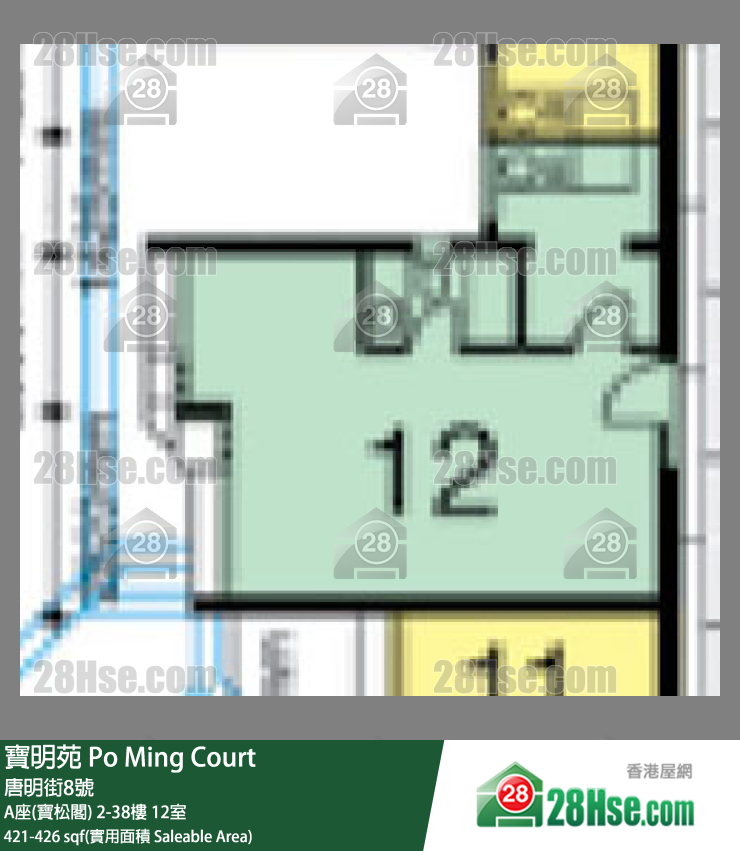 寶明苑 A座(寶松閣)6樓 12室 平面圖