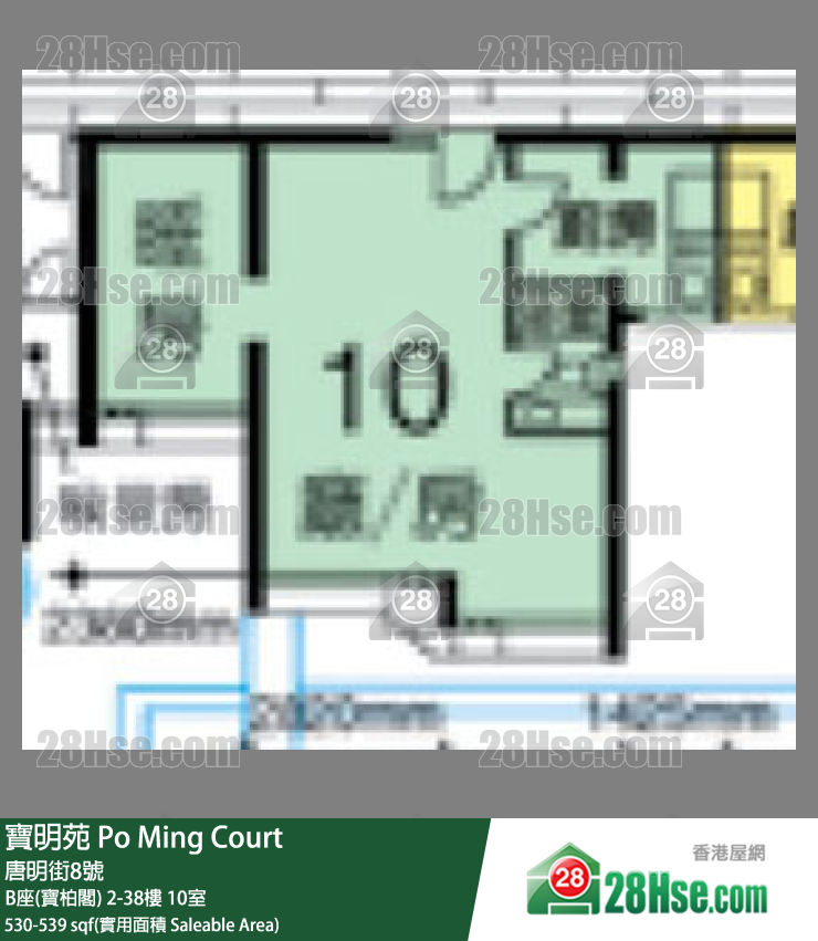 寶明苑 B座(寶柏閣)23樓 10室 平面圖