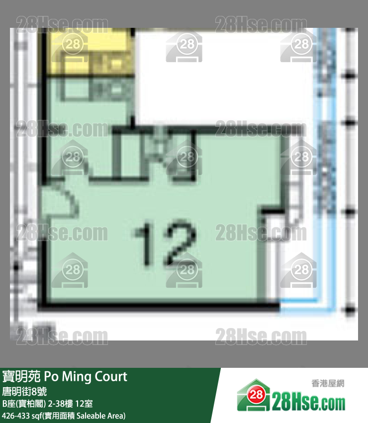 寶明苑 B座(寶柏閣)15樓 12室 平面圖