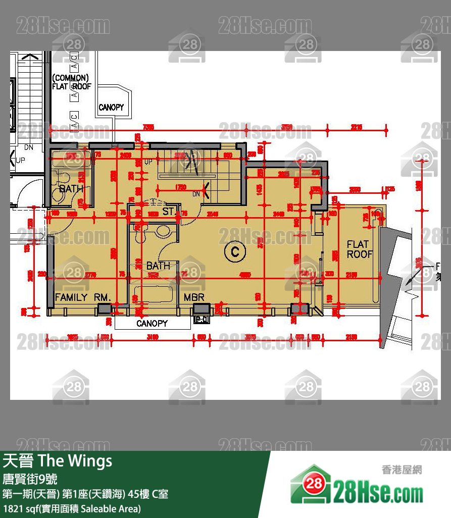 海天晉 第一期(天晉)第1座(天鑽海)45樓 C室 平面圖