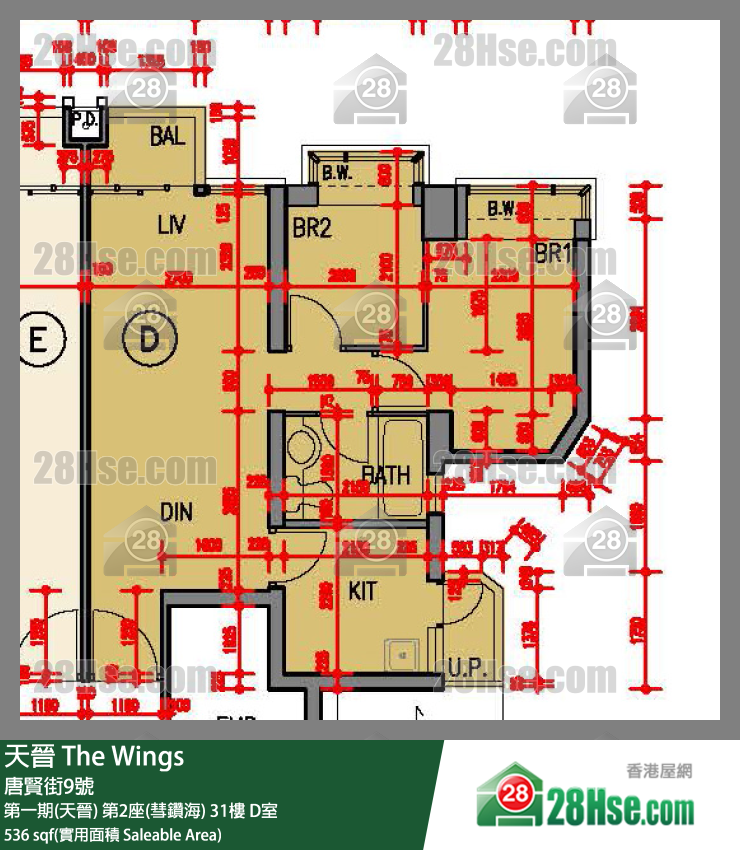 海天晉 第一期(天晉)第2座(彗鑽海)31樓 D室 平面圖