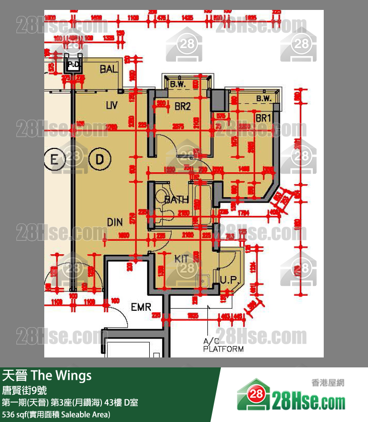 海天晋 第一期(天晋)第3座(月钻海)43楼 D室 平面图