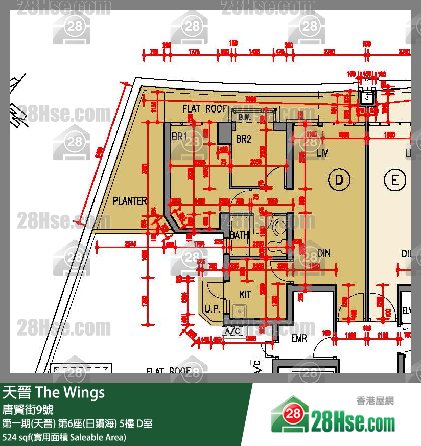 海天晉 第一期(天晉)第6座(日鑽海)5樓 D室 平面圖
