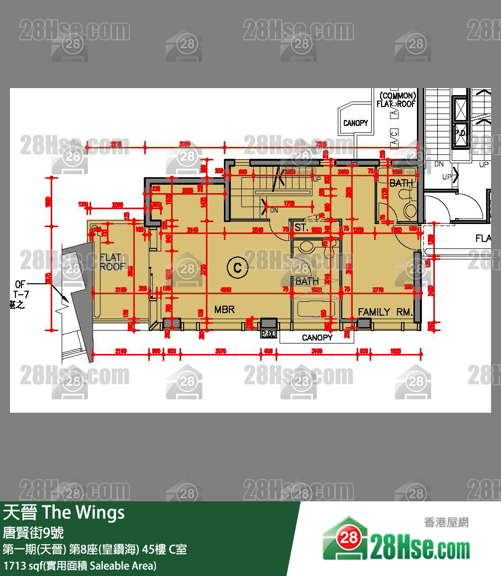 海天晉 第一期(天晉) 第8座(皇鑽海) 45樓 C室 平面圖