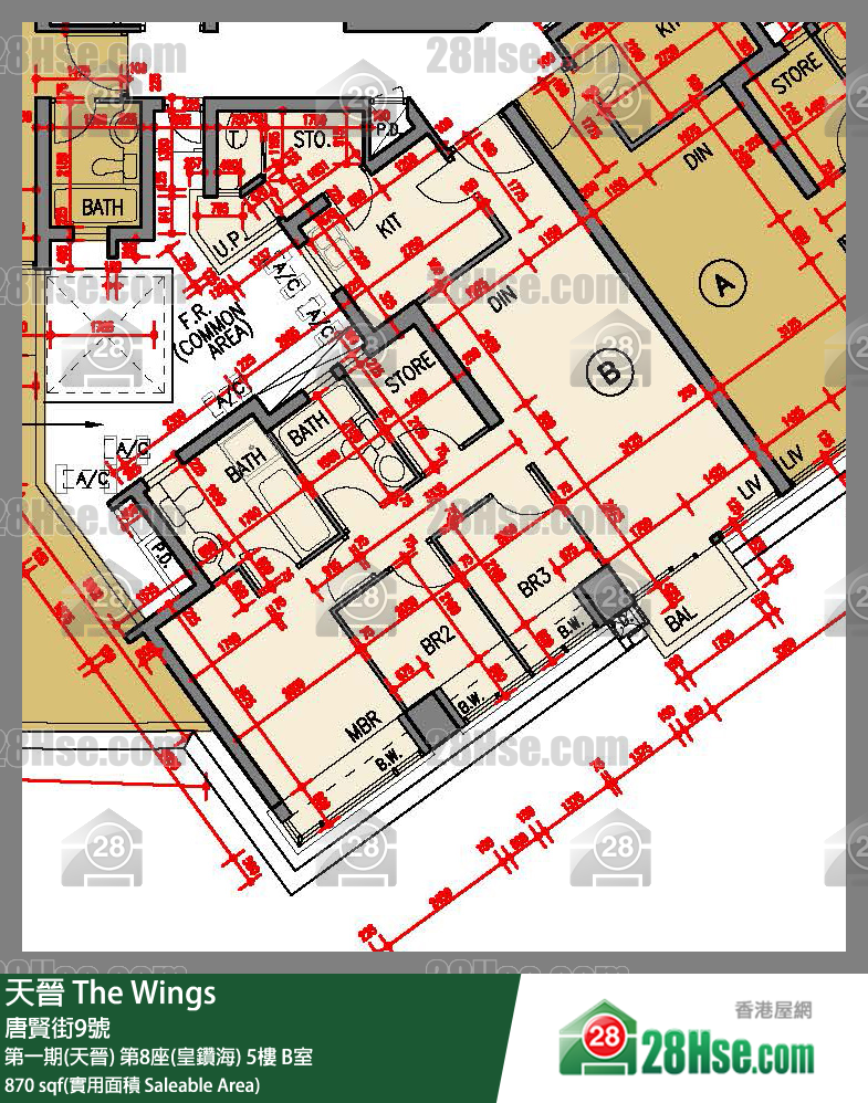 海天晋 第一期(天晋)第8座(皇钻海)5楼 B室 平面图