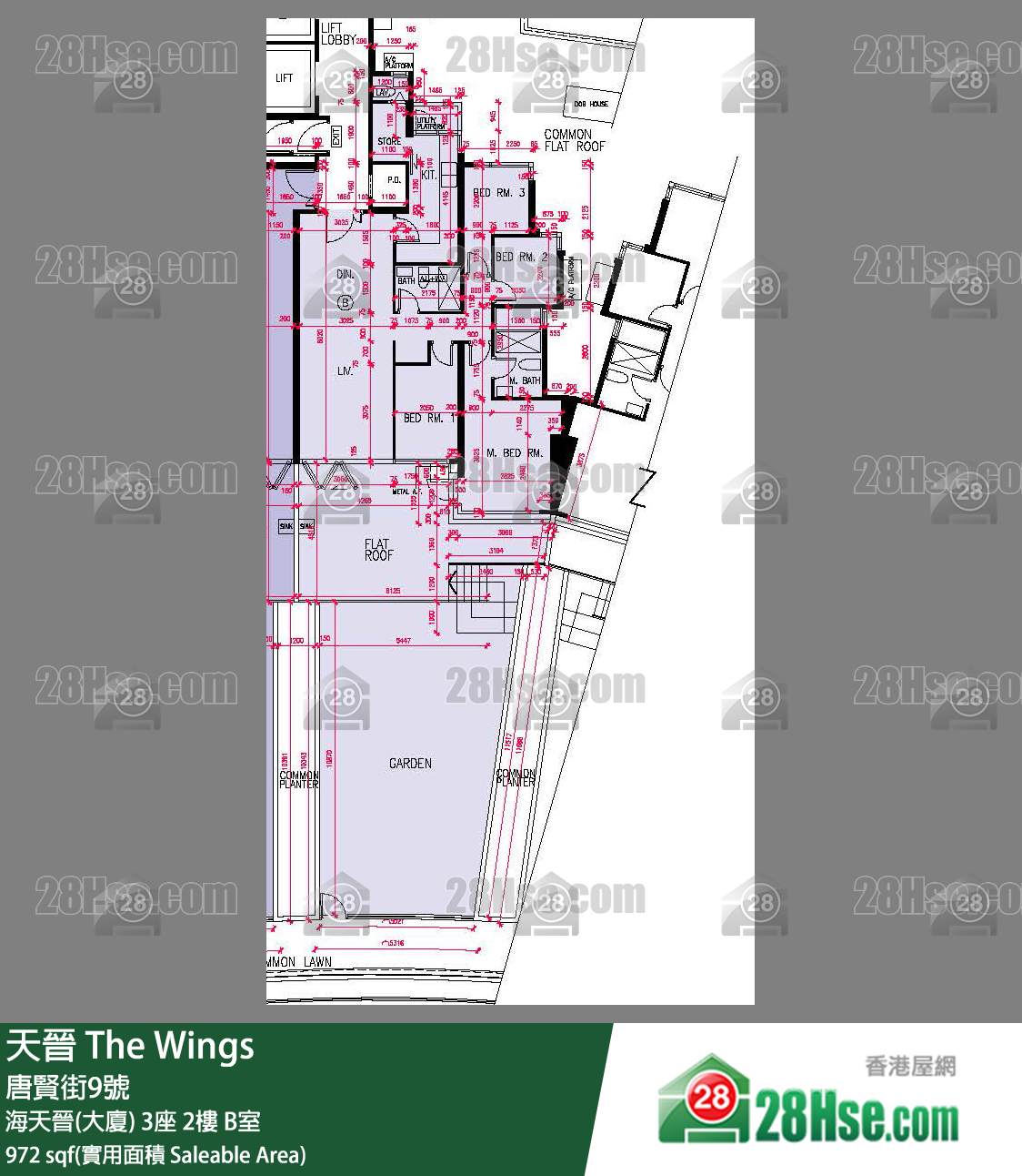 海天晋 海天晋(大厦)3座2楼 B室 平面图