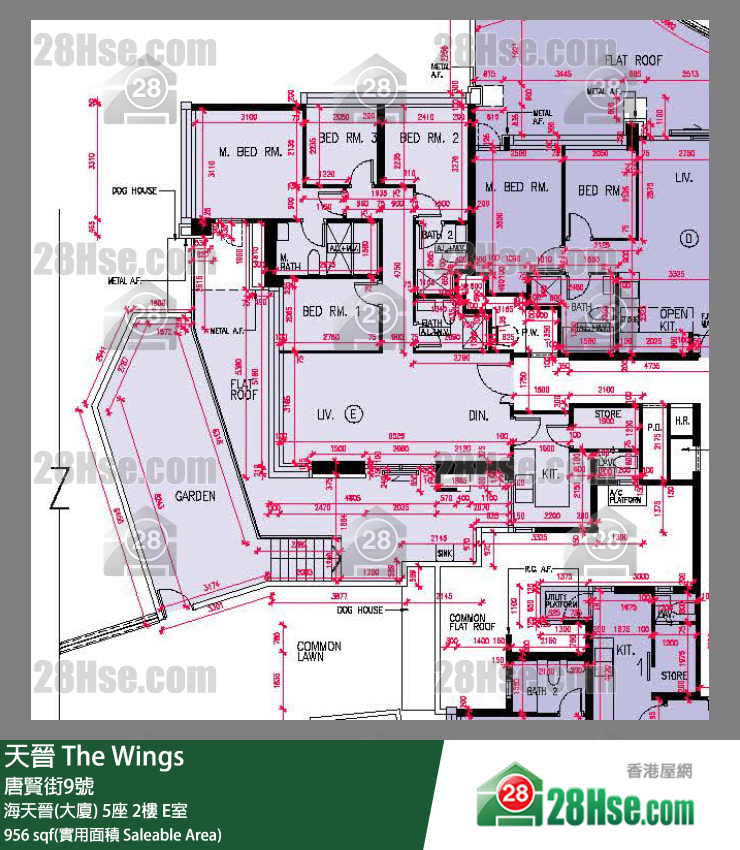 海天晉 海天晉(大廈) 5座 2樓 E室 平面圖