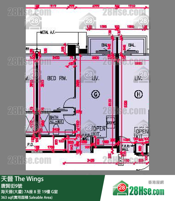 天晋 单位平面图(由 28Hse 提供)