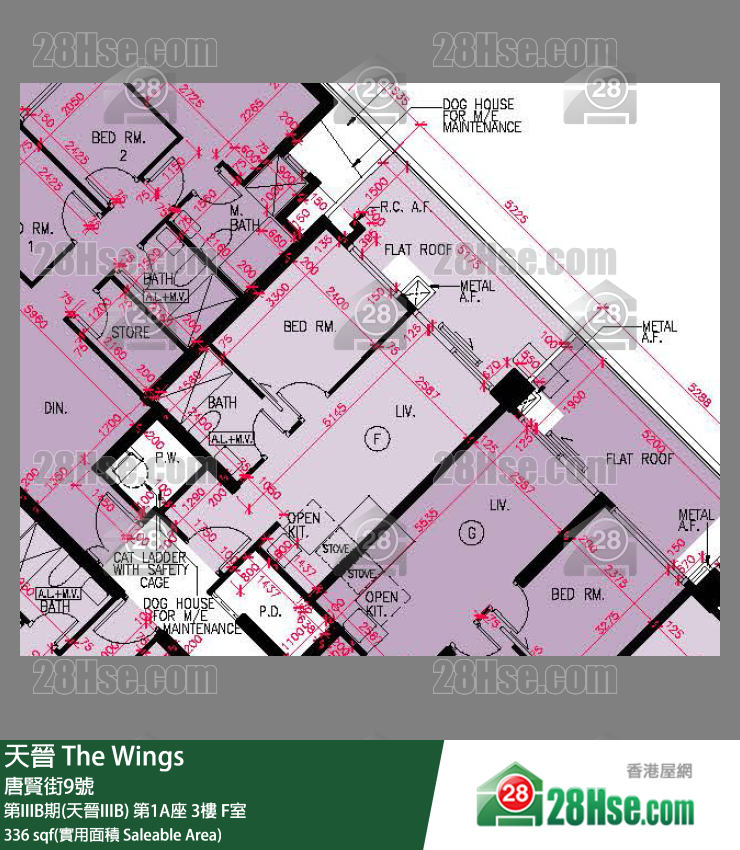 海天晋 第IIIB期(天晋IIIB)第1A座3楼 F室 平面图