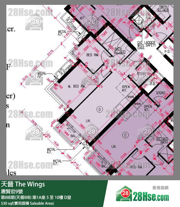 海天晉 第IIIB期(天晉IIIB)第1A座8樓 D室 平面圖
