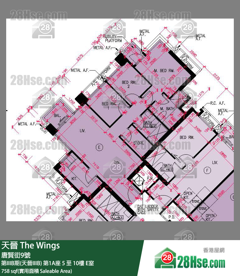 海天晉 第IIIB期(天晉IIIB)第1A座5樓 E室 平面圖