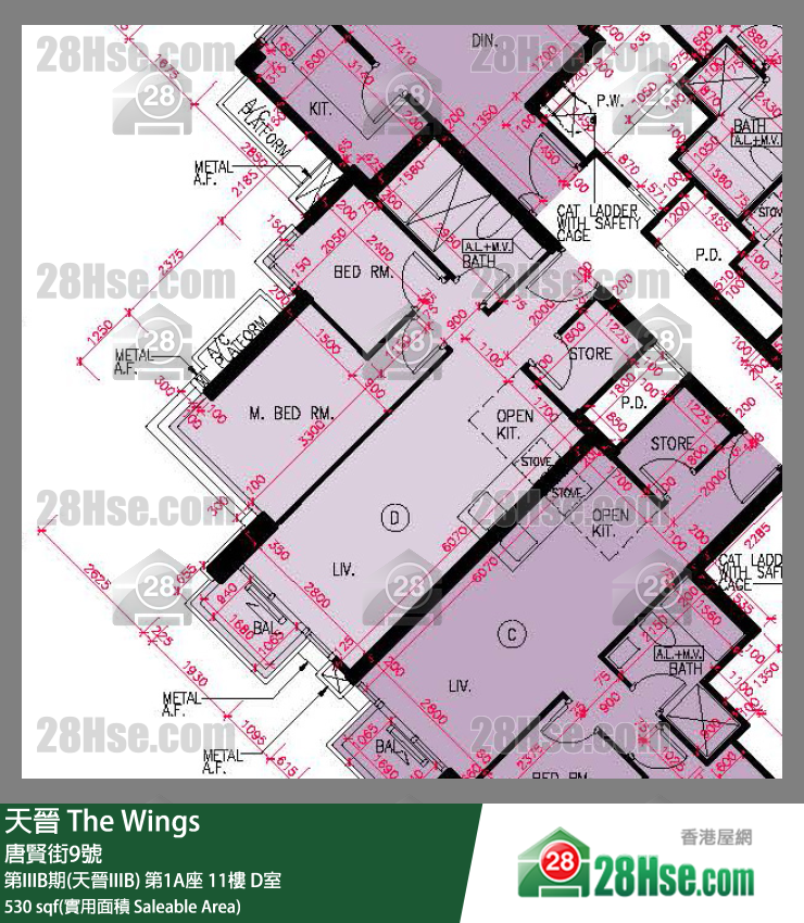 海天晉 第IIIB期(天晉IIIB) 第1A座 11樓 D室 平面圖
