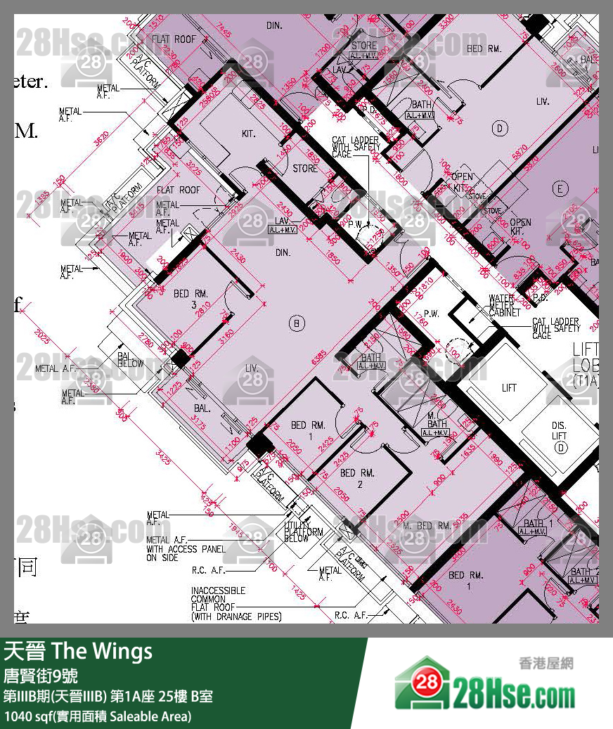 天晋 单位平面图(由 28Hse 提供)