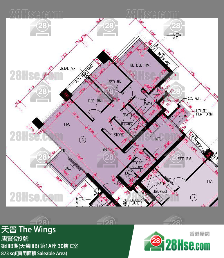 海天晋 第IIIB期(天晋IIIB)第1A座30楼 C室 平面图