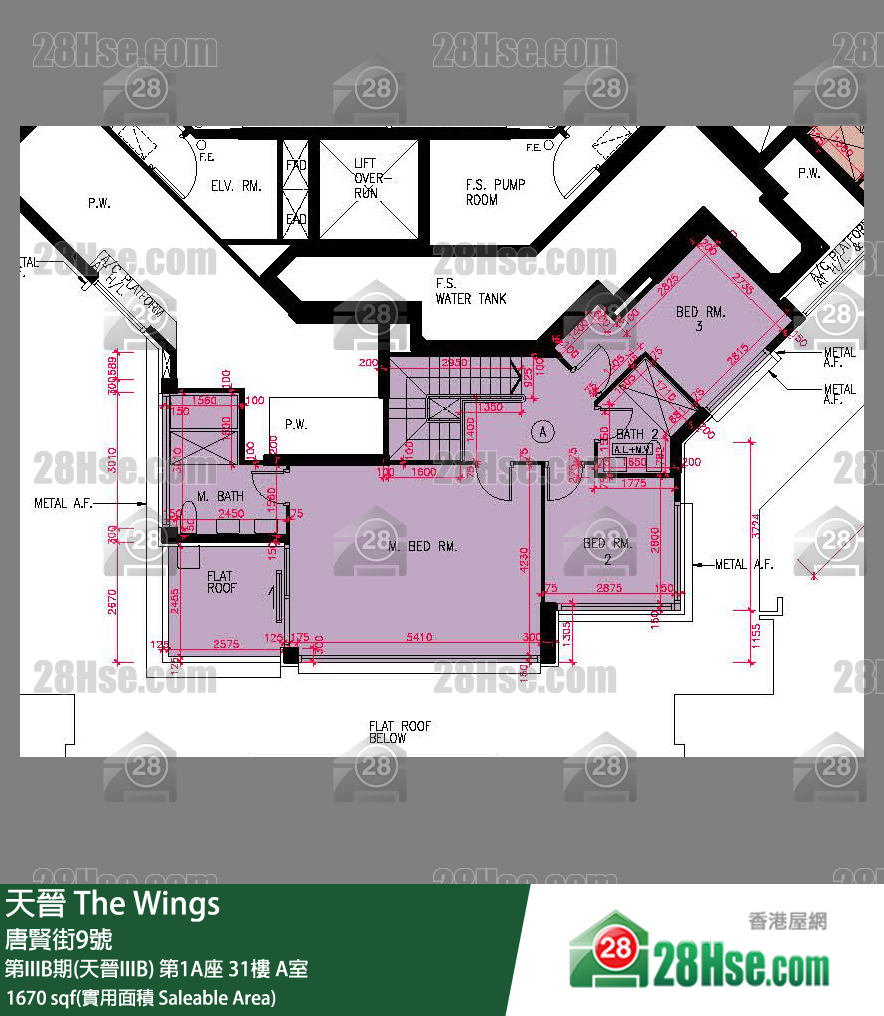 海天晋 第IIIB期(天晋IIIB)第1A座31楼 A室 平面图