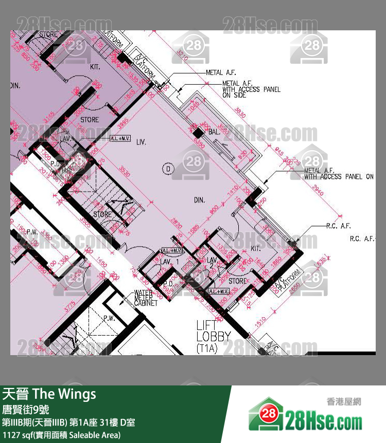 海天晋 第IIIB期(天晋IIIB) 第1A座 31楼 D室 平面图