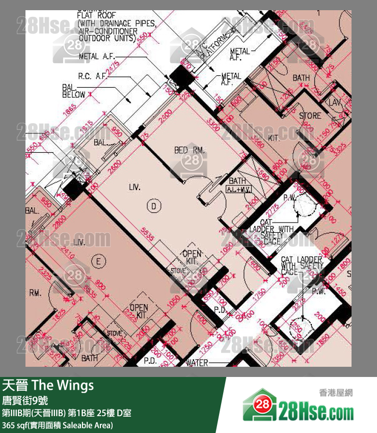 天晉 單位平面圖(由 28Hse 提供)