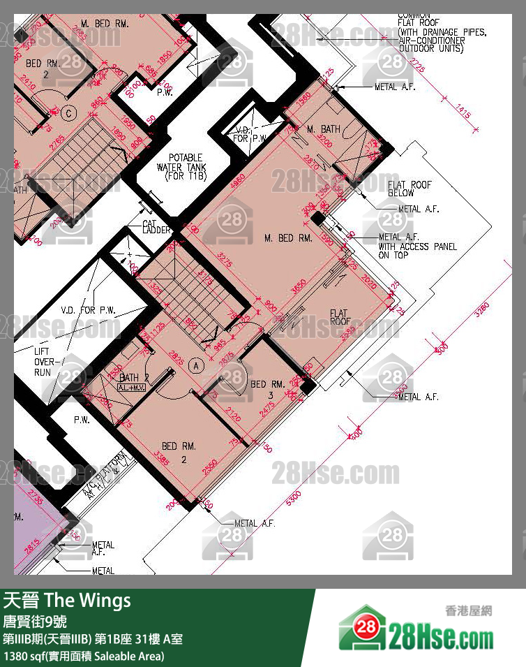 海天晉 第IIIB期(天晉IIIB) 第1B座 31樓 A室 平面圖