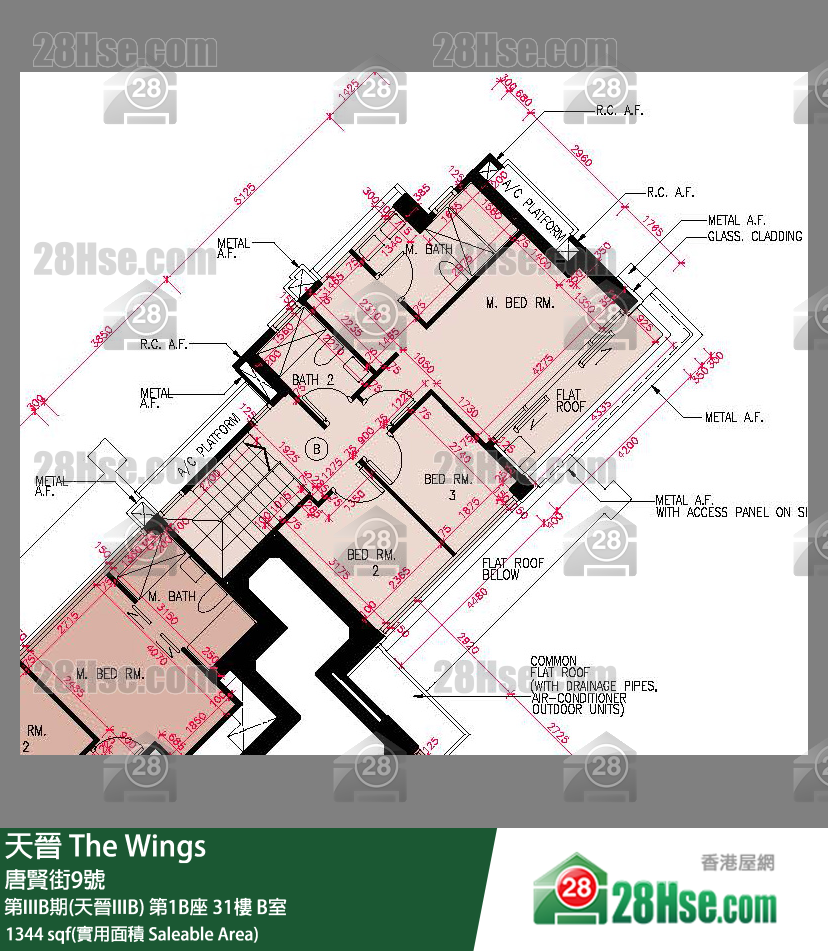 海天晉 第IIIB期(天晉IIIB) 第1B座 31樓 B室 平面圖