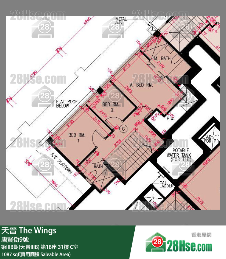 海天晉 第IIIB期(天晉IIIB) 第1B座 31樓 C室 平面圖