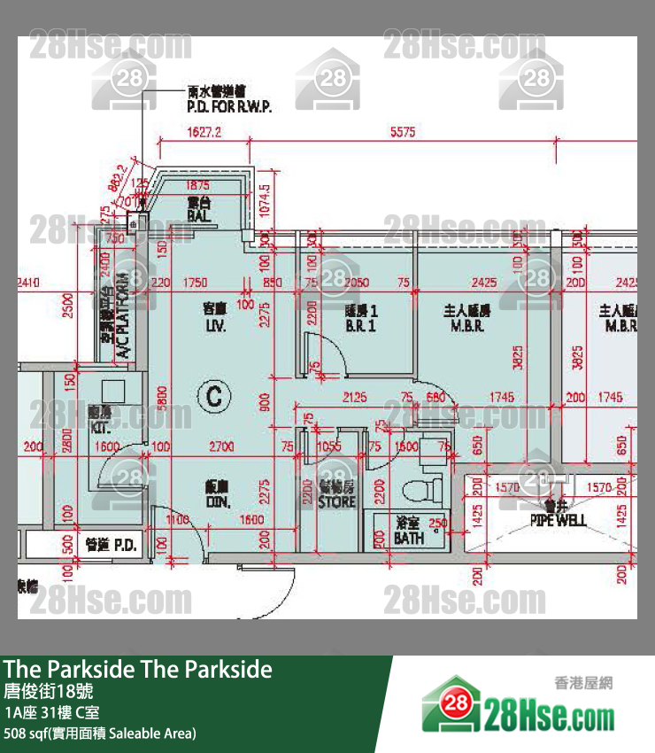 The Parkside 1A座31樓 C室 平面圖