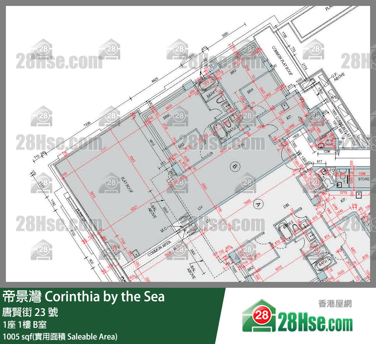 帝景灣 1座1樓 B室 平面圖