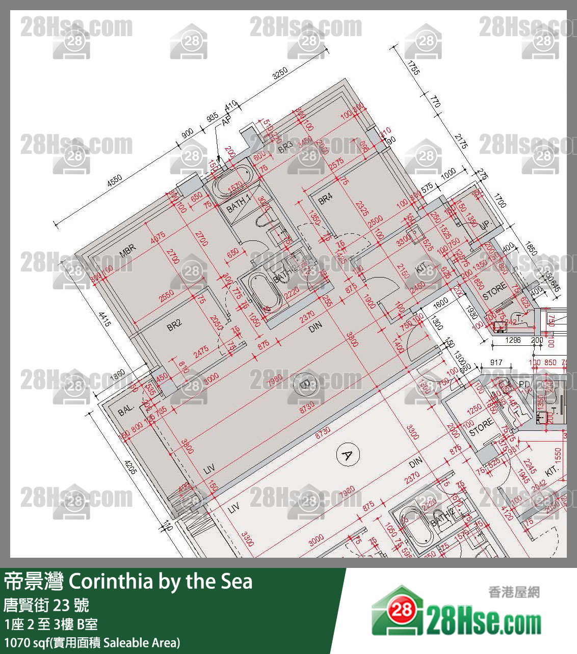 帝景灣 1座3樓 B室 平面圖
