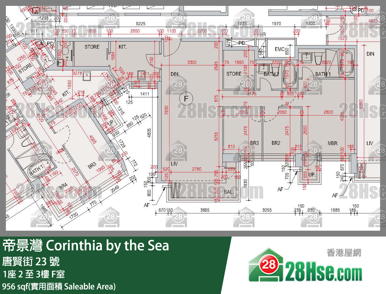 帝景灣 1座3樓 F室 平面圖