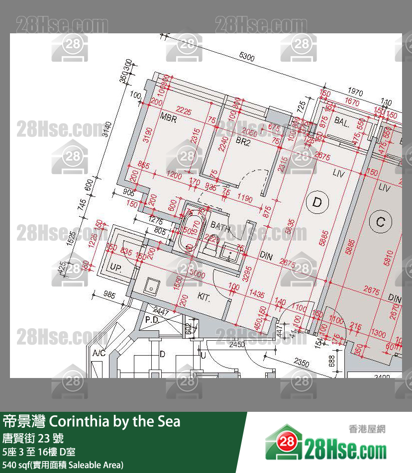 帝景灣 5座 9樓 D室 平面圖