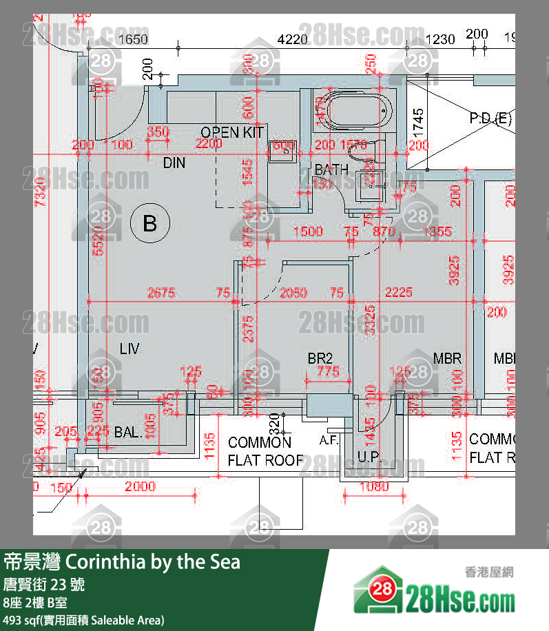 帝景灣 8座2樓 B室 平面圖
