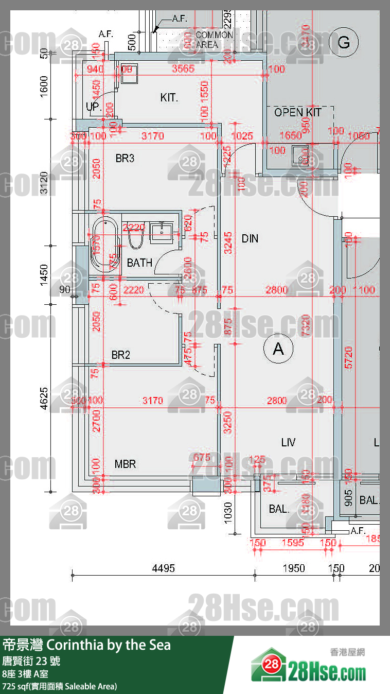 帝景灣 8座3樓 A室 平面圖