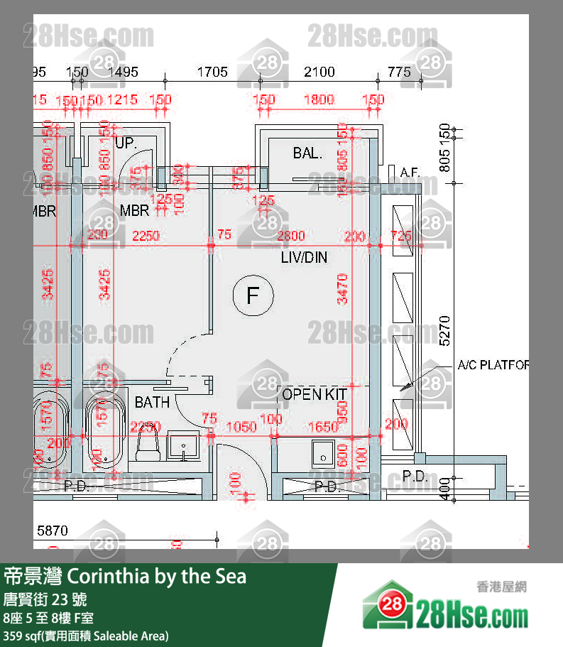 帝景湾 单位平面图(由 28Hse 提供)