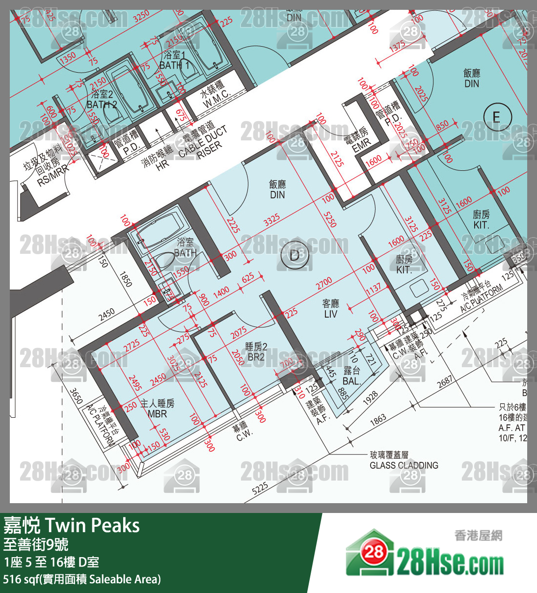 嘉悅 1座10樓 D室 平面圖